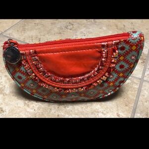 Vera Bradley orange frill change purse